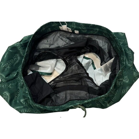 Lacoste Swim Trunks Mens XL Green All Over Logo Liner Drawstring Pockets - Picture 8 of 12